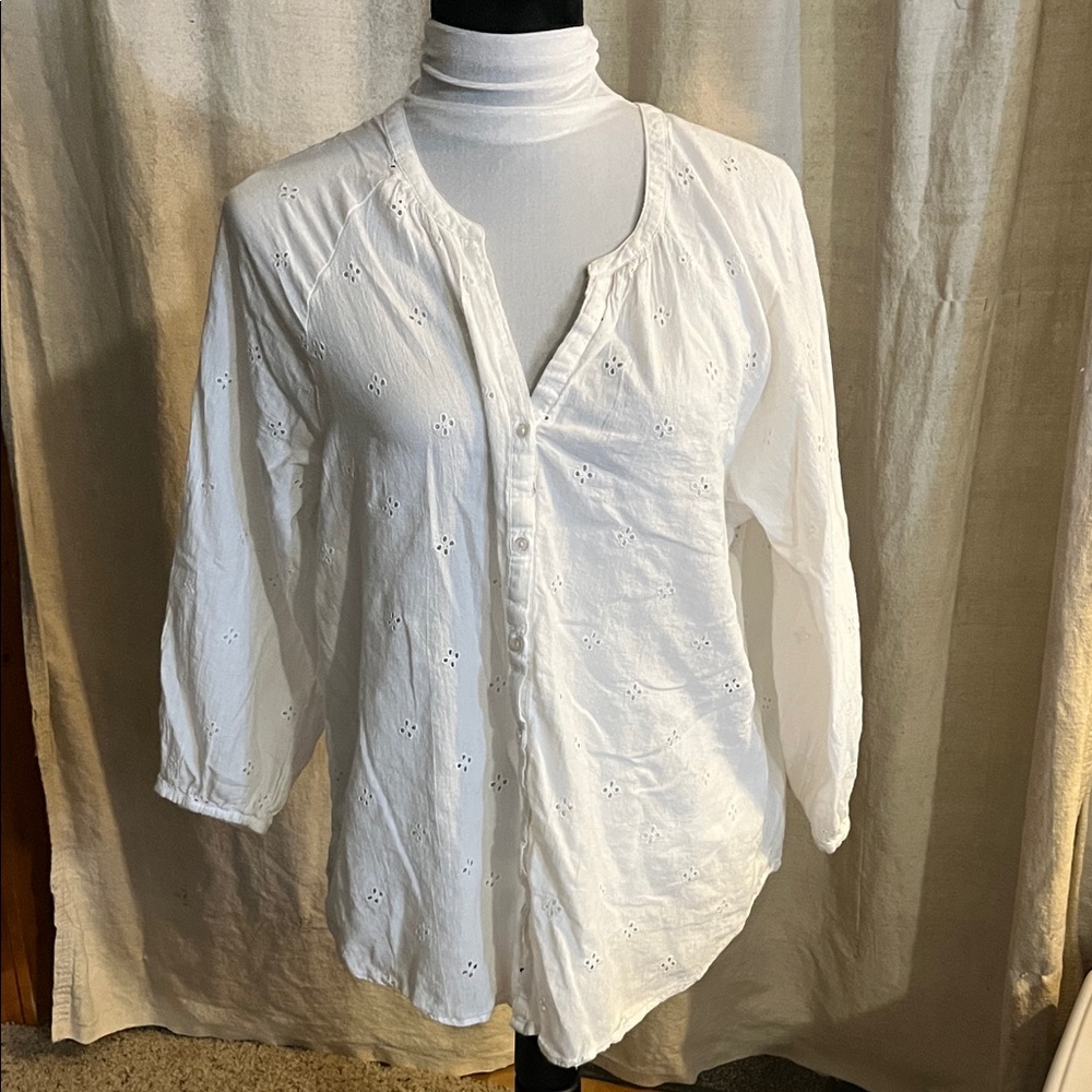 Old Navy White Eyelet Blouse